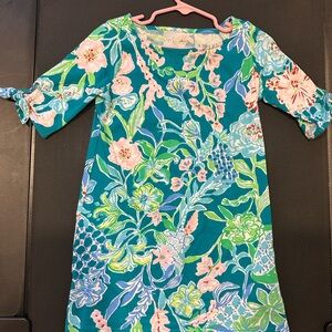 Lilly Pulitzer Kids Dress in Teal and Pink Floral